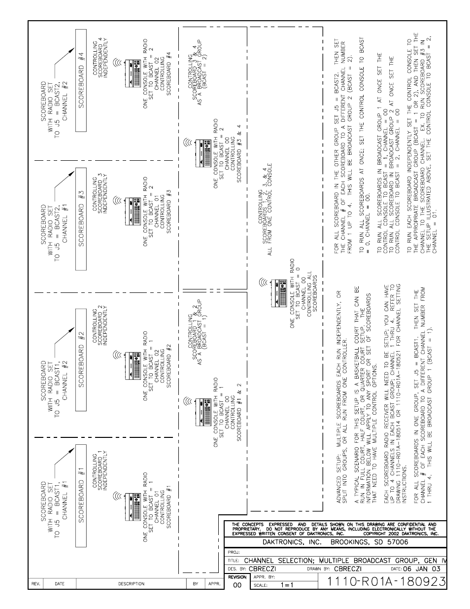 Drawing a-180923 | Daktronics All Sport 5100 Timer User Manual | Page 95 / 149