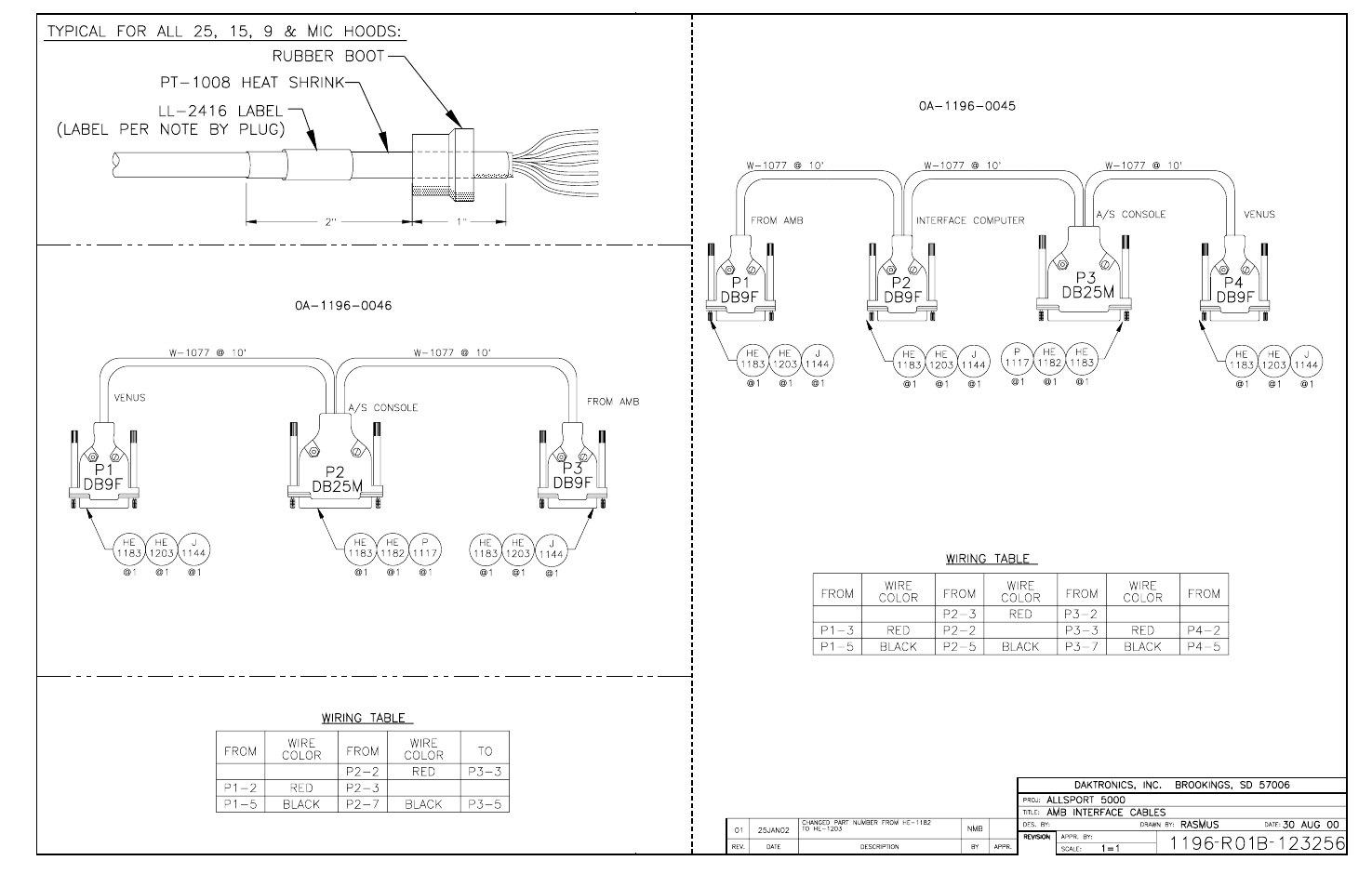 Drawing b-123256 | Daktronics All Sport 5100 Timer User Manual | Page 99 / 149