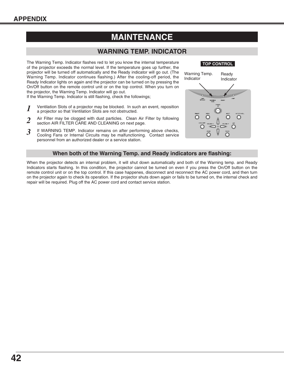 Maintenance | Canon LV-7565F User Manual | Page 42 / 56