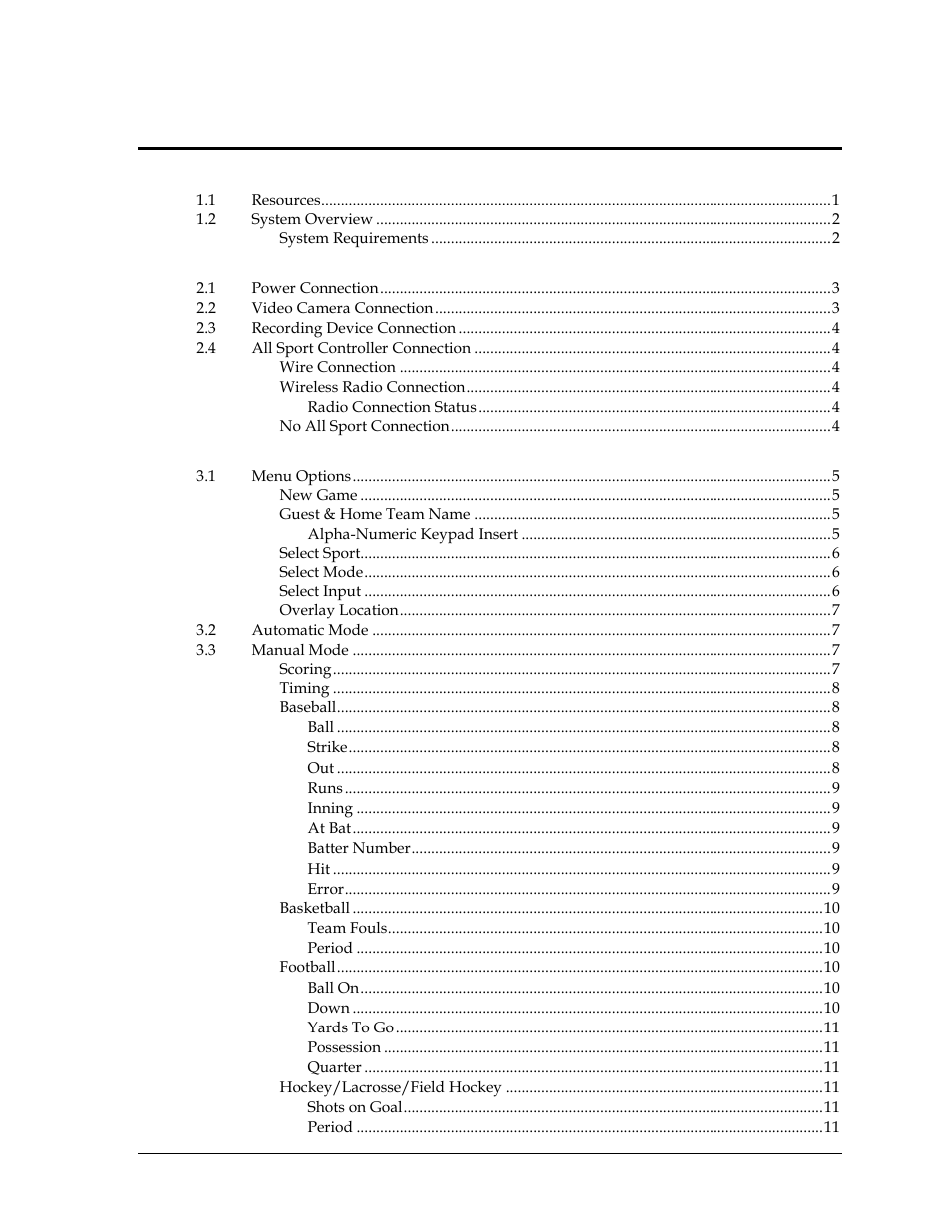 Daktronics All Sport CG User Manual | Page 5 / 44
