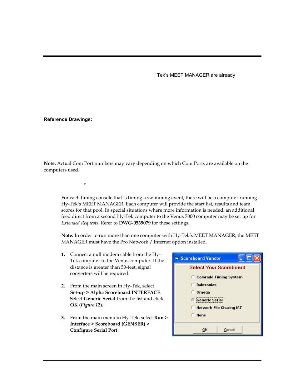 1 hy-tek’s meet manager settings, Section 3, Hy-tek‟s meet manager settings | 1 hy-tek ’s meet manager settings | Daktronics Aquatics Interface with Daktronics Matrix Displays User Manual | Page 15 / 47