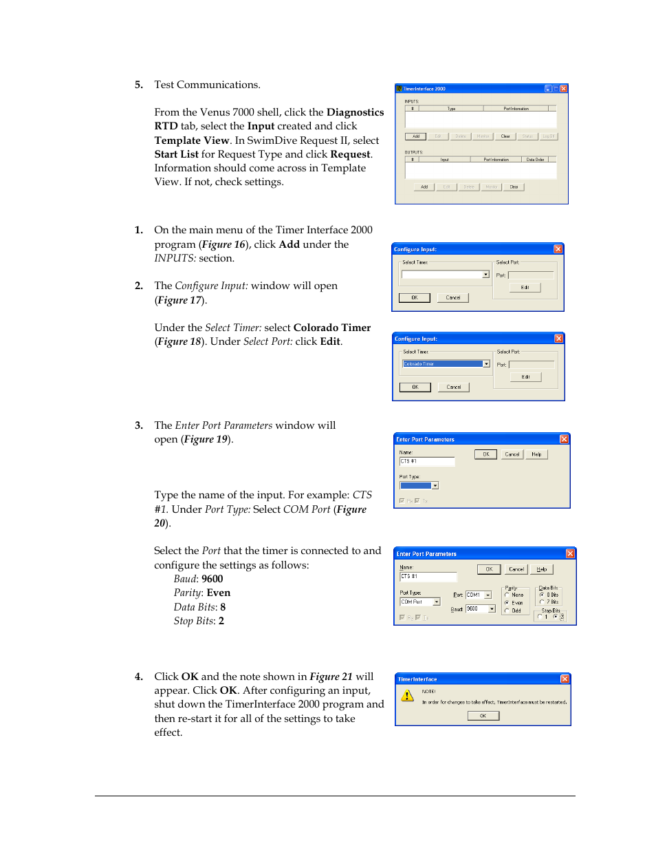 Timerinterface 2000 settings | Daktronics Aquatics Interface with Daktronics Matrix Displays User Manual | Page 17 / 47