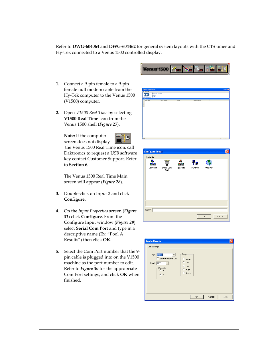 3 venus 1500 control system, Venus 1500 real time, Venus 1500 control system | Daktronics Aquatics Interface with Daktronics Matrix Displays User Manual | Page 19 / 47