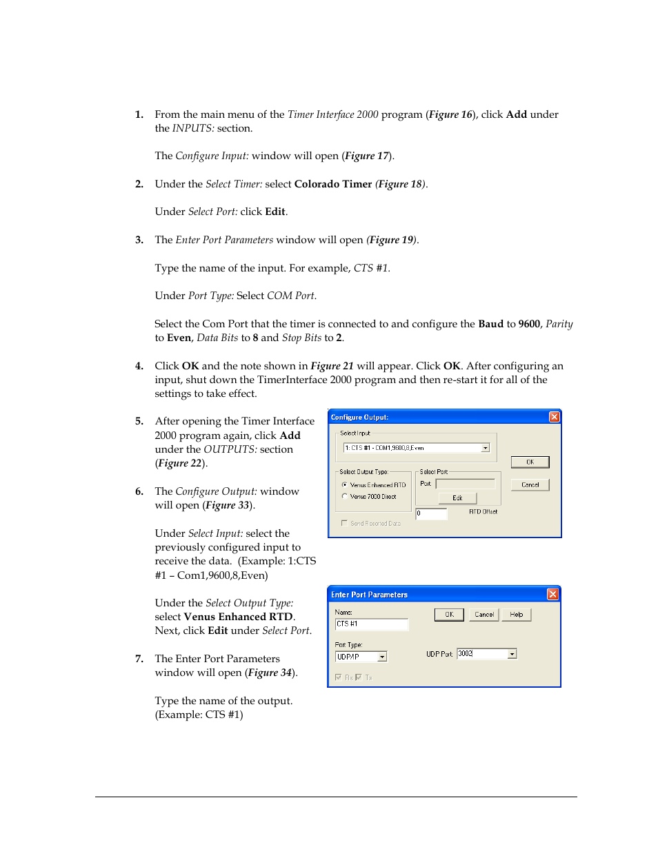 Timer interface 2000 settings | Daktronics Aquatics Interface with Daktronics Matrix Displays User Manual | Page 21 / 47