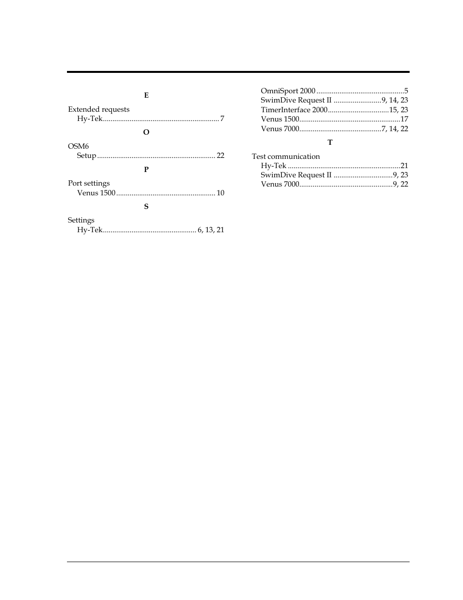 Index | Daktronics Aquatics Interface with Daktronics Matrix Displays User Manual | Page 35 / 47