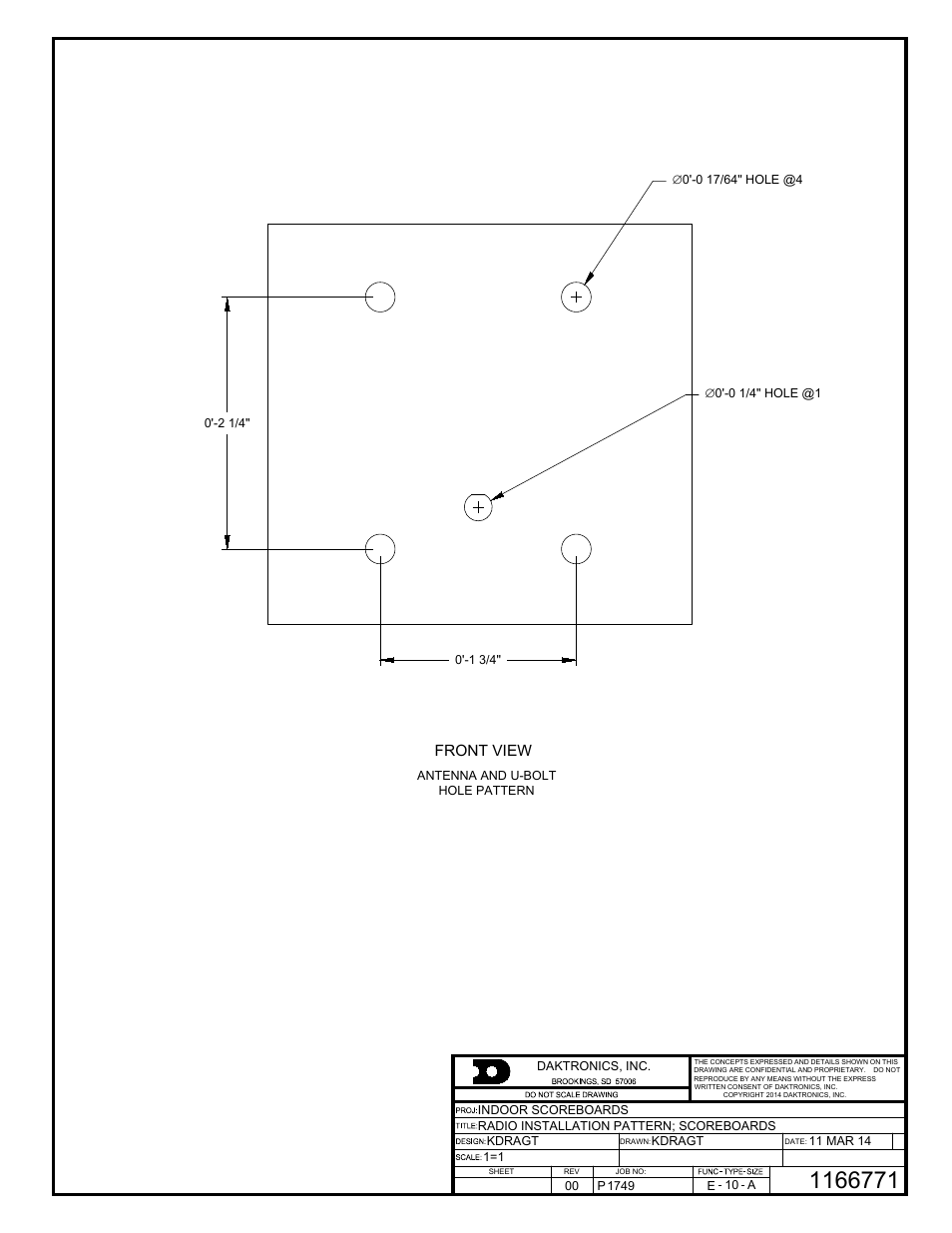 Front view | Daktronics Gen VI Radio User Manual | Page 33 / 38
