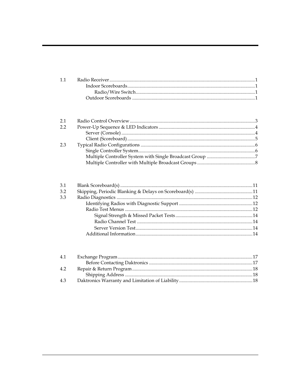 Daktronics Gen VI Radio User Manual | Page 5 / 38