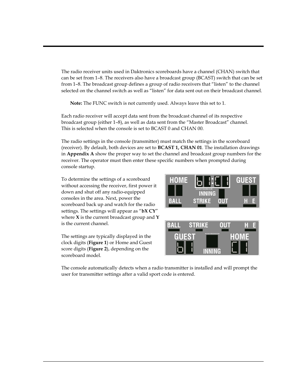 Section 2: setting radio channels, 1 radio control overview, Section 2 | Setting radio channels, Radio control overview | Daktronics Gen VI Radio User Manual | Page 9 / 38