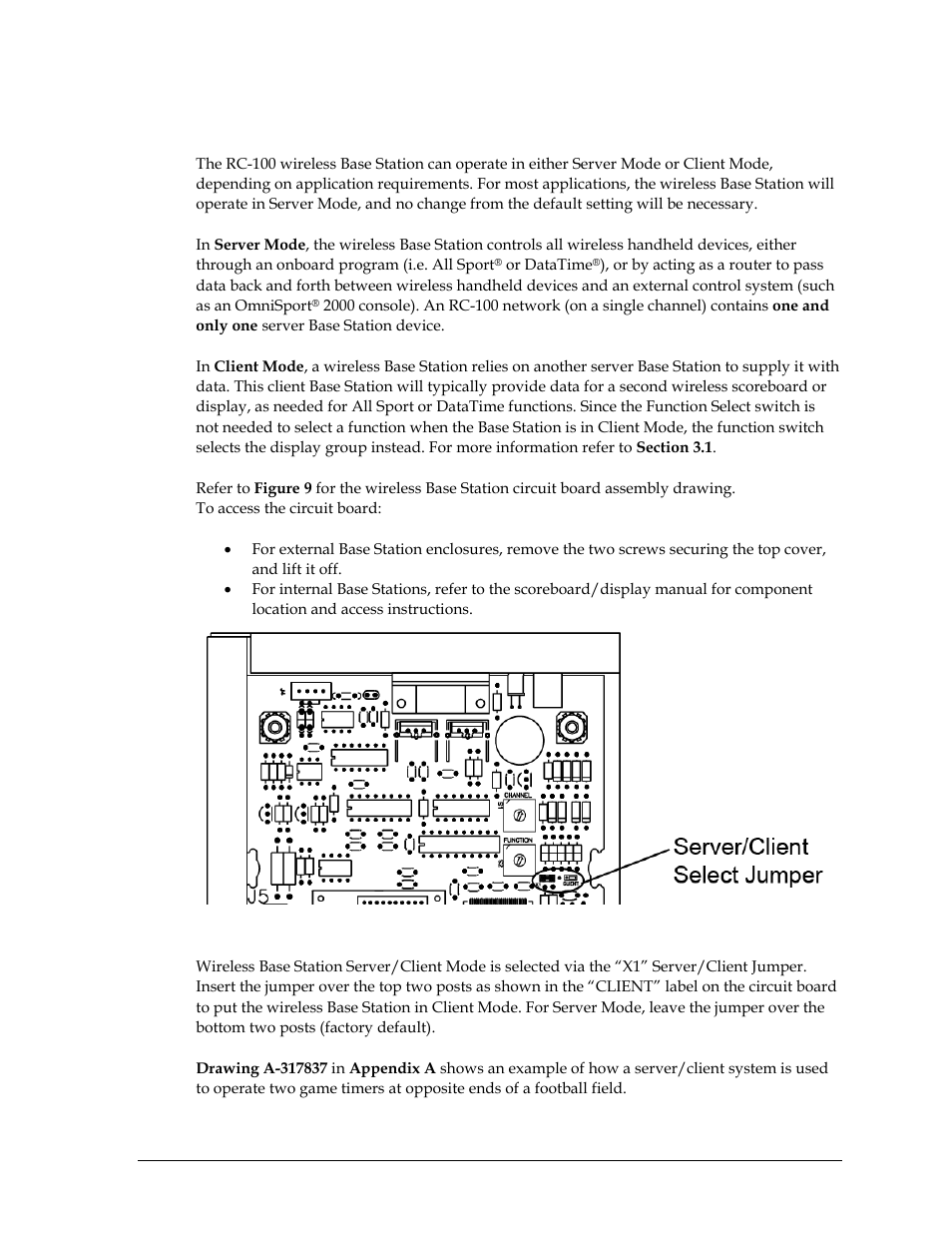 4 server/client mode setting, Server/client mode setting | Daktronics Remote Control System RC-100 User Manual | Page 21 / 112