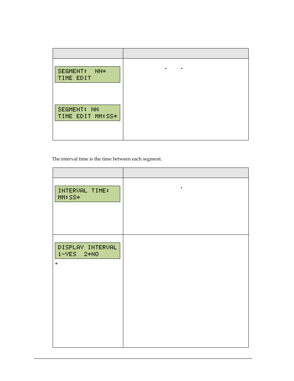 Segment number/time, Interval time | Daktronics Remote Control System RC-100 User Manual | Page 46 / 112