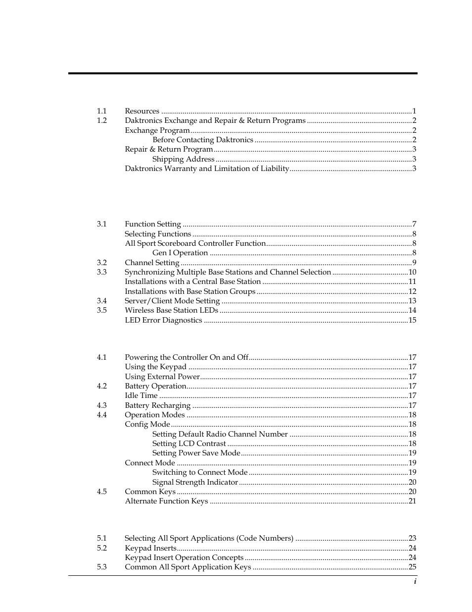 Daktronics Remote Control System RC-100 User Manual | Page 5 / 112