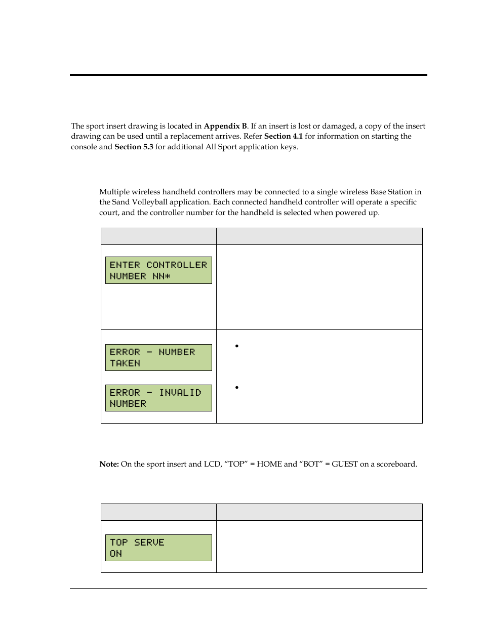 Section 12: sand volleyball operation, 1 court selection, 2 sand volleyball keys | Serve, Section 12, Sand volleyball operation, Court selection, Sand volleyball keys | Daktronics Remote Control System RC-100 User Manual | Page 53 / 112