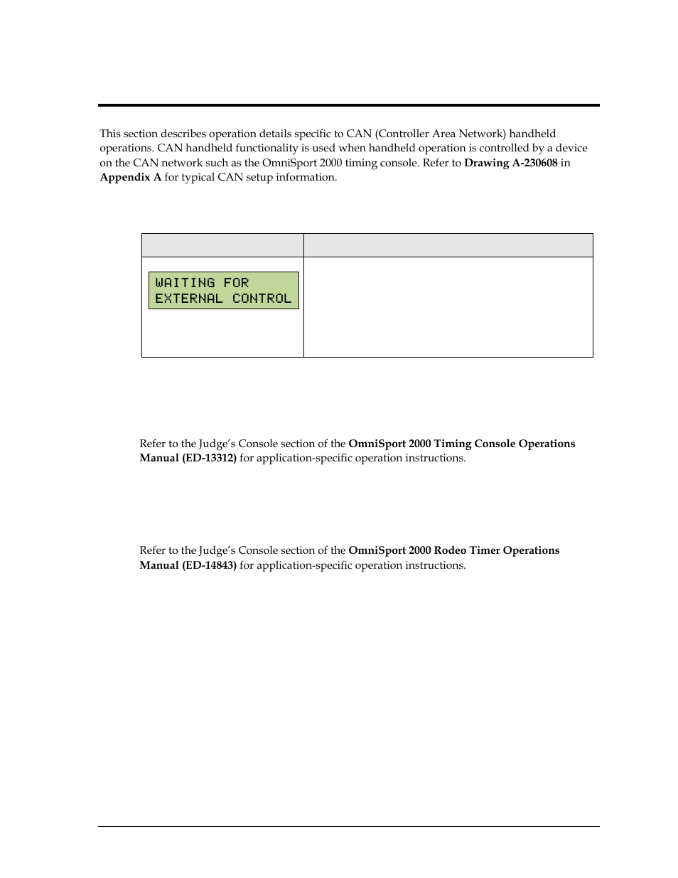 Section 17: can handheld operation, 1 common can handheld operation, 2 diving & synchronized swimming operations | 3 rodeo operations, Section 17, Can handheld operation, Common can handheld operation, Diving & synchronized swimming operations, Rodeo operations | Daktronics Remote Control System RC-100 User Manual | Page 69 / 112