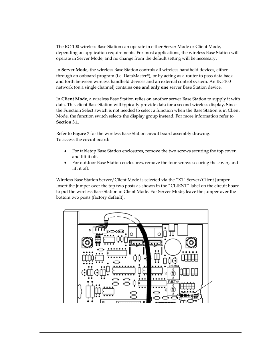 4 server/client mode setting, Server/client mode setting | Daktronics Remote Control System RC-100 User Manual | Page 17 / 54