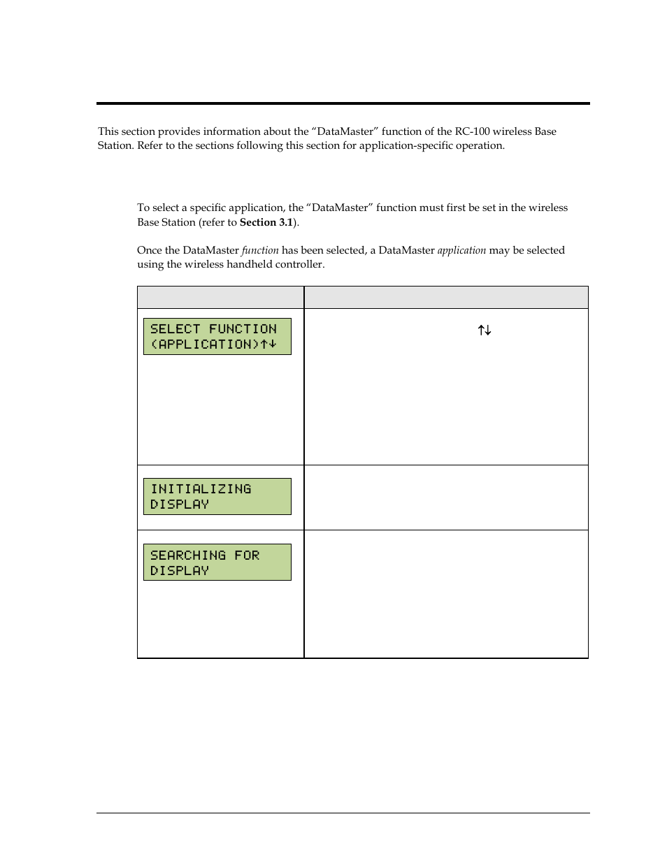 Section 5: datamaster applications, 1 selecting datamaster applications, Section 5 | Datamaster applications, Selecting datamaster applications | Daktronics Remote Control System RC-100 User Manual | Page 27 / 54
