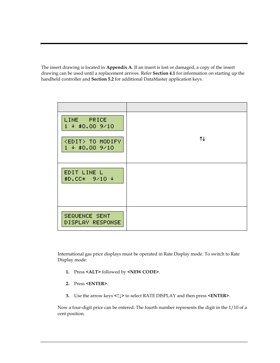 Section 6: gas price operation, 1 gas price controller operation, 2 international gas price display operation | Section 6, Gas price operation, Gas price controller operation, International gas price display operation | Daktronics Remote Control System RC-100 User Manual | Page 35 / 54