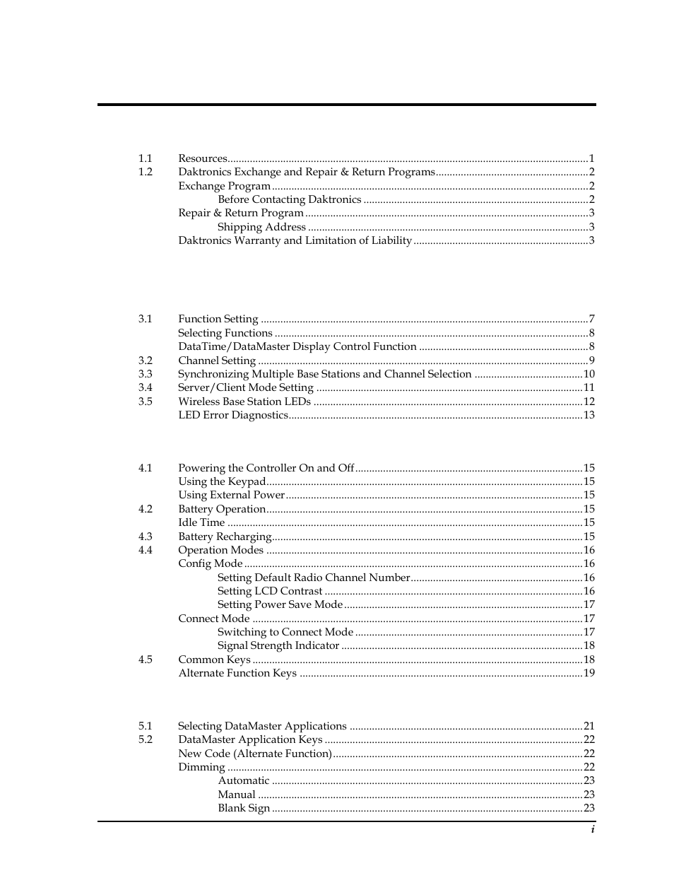 Daktronics Remote Control System RC-100 User Manual | Page 5 / 54
