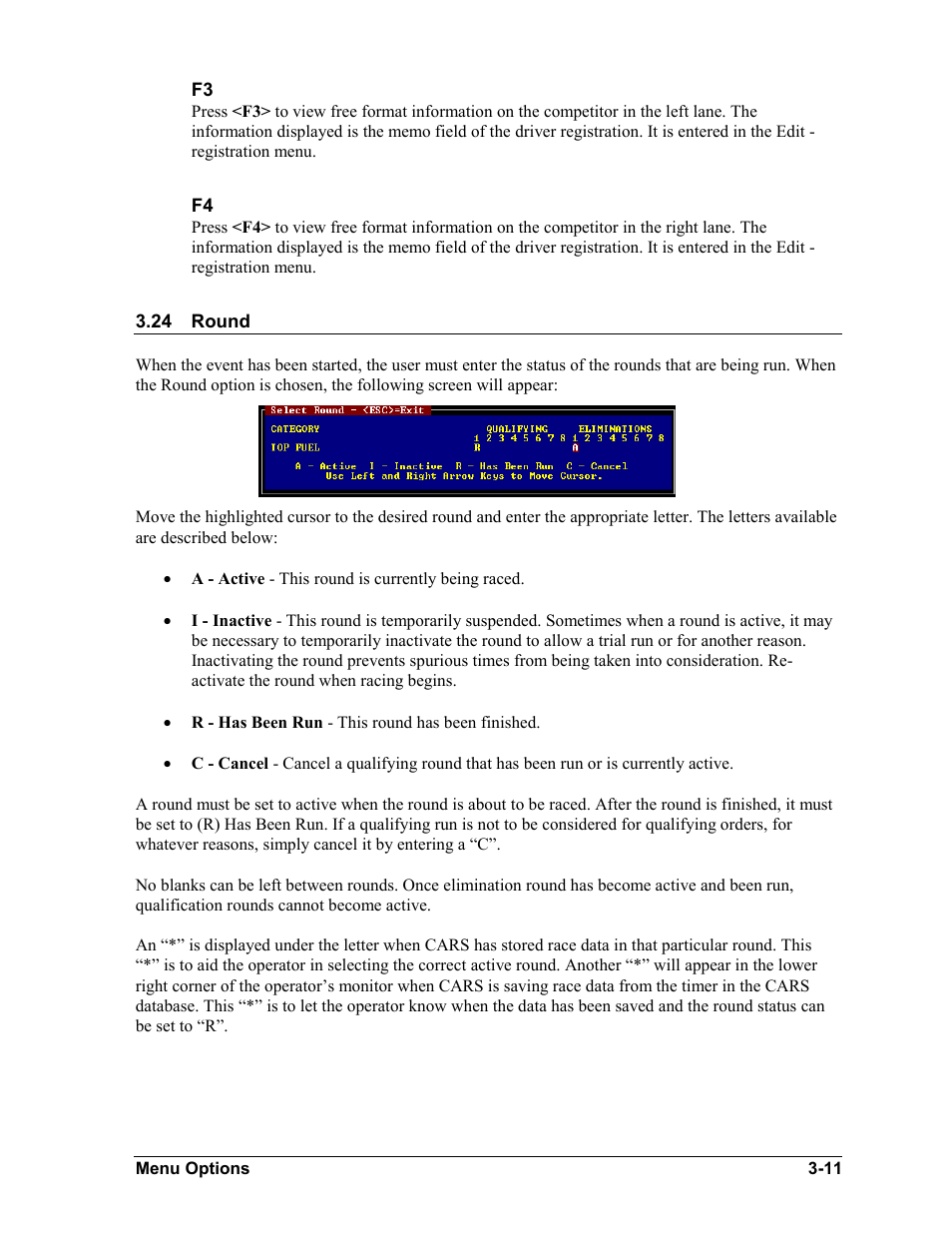 Round, Round -11 | Daktronics CARS User Manual | Page 25 / 68