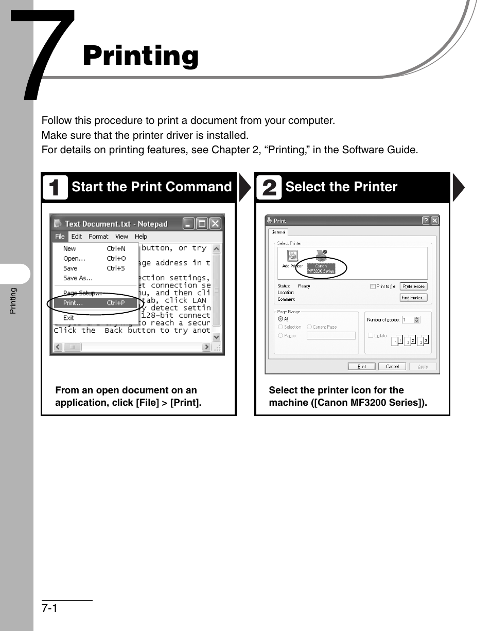 Printing, 7 printing -1 | Canon IMAGECLASS MF3200 User Manual | Page 101 / 161