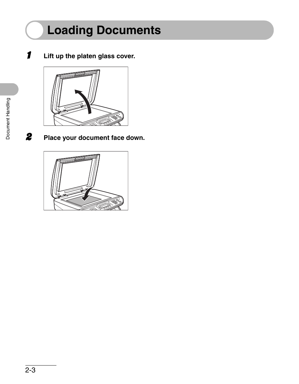 Loading documents, Loading documents -3 | Canon IMAGECLASS MF3200 User Manual | Page 43 / 161