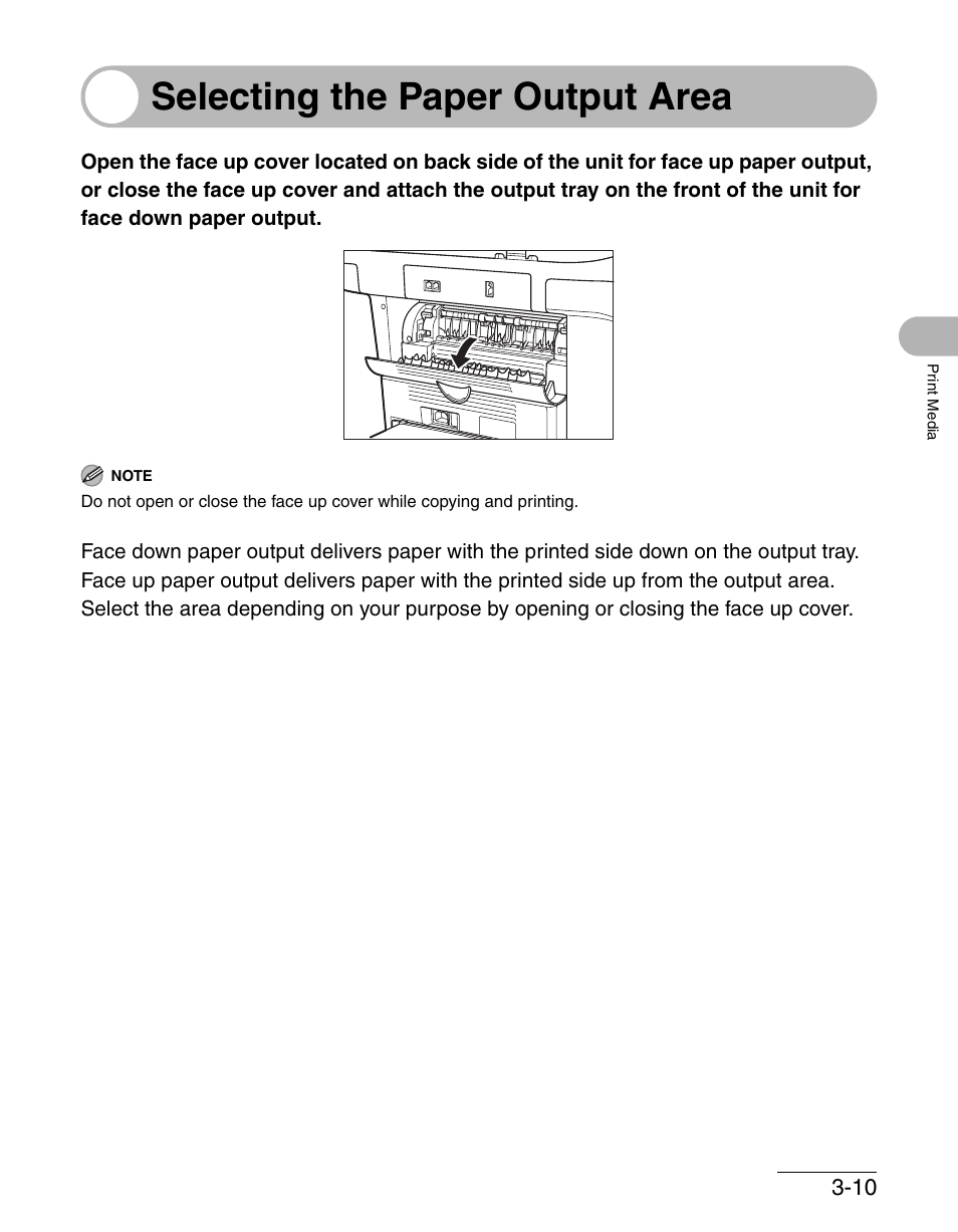 Selecting the paper output area, Selecting the paper output area -10 | Canon IMAGECLASS MF3200 User Manual | Page 54 / 161