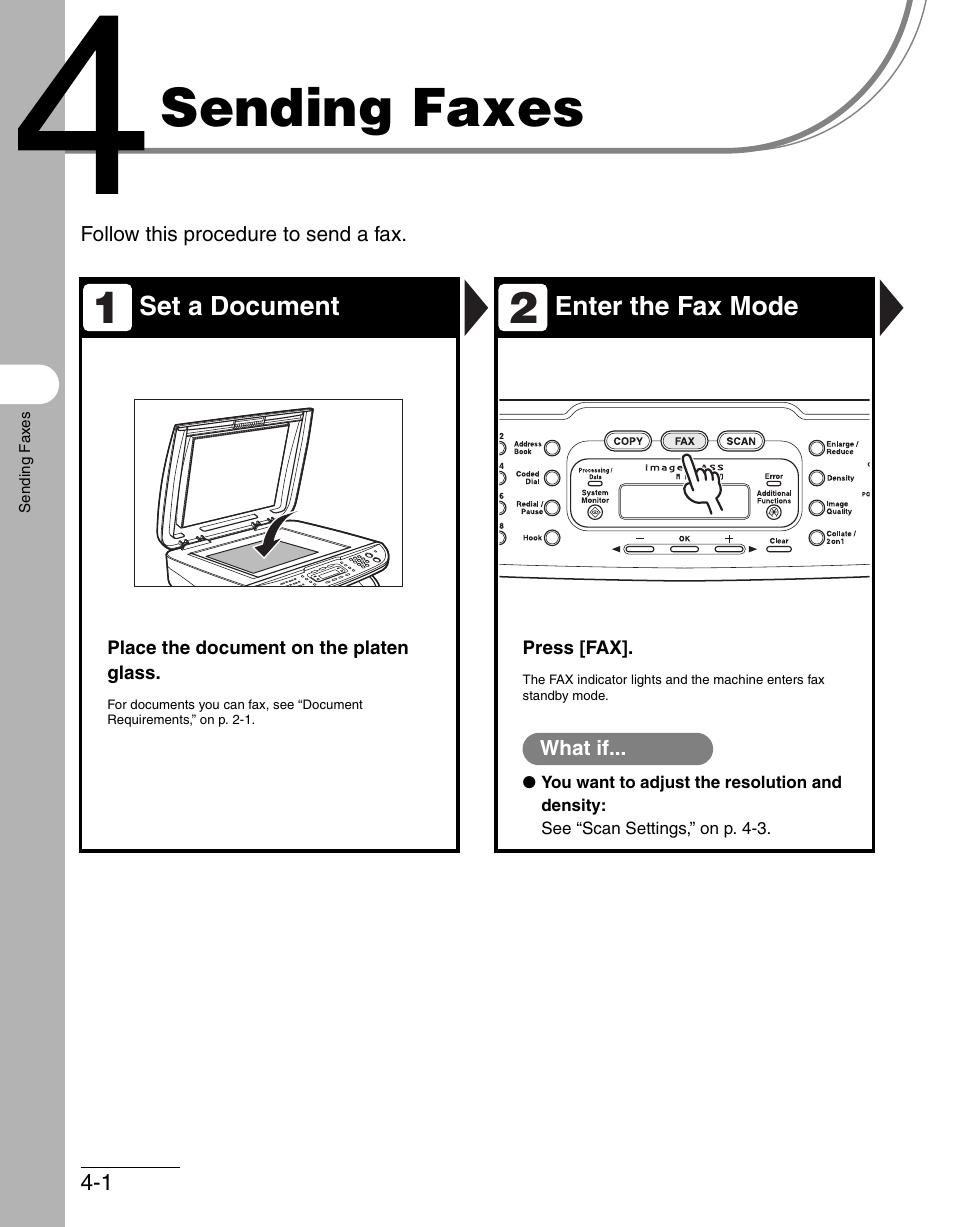 Sending faxes, 4 sending faxes -1 | Canon IMAGECLASS MF3200 User Manual | Page 59 / 161
