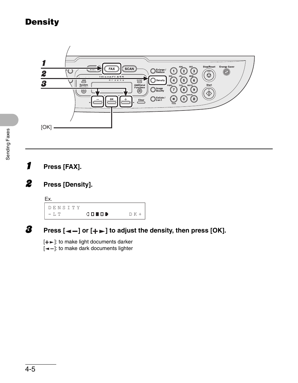 Density, Density -5 | Canon IMAGECLASS MF3200 User Manual | Page 63 / 161