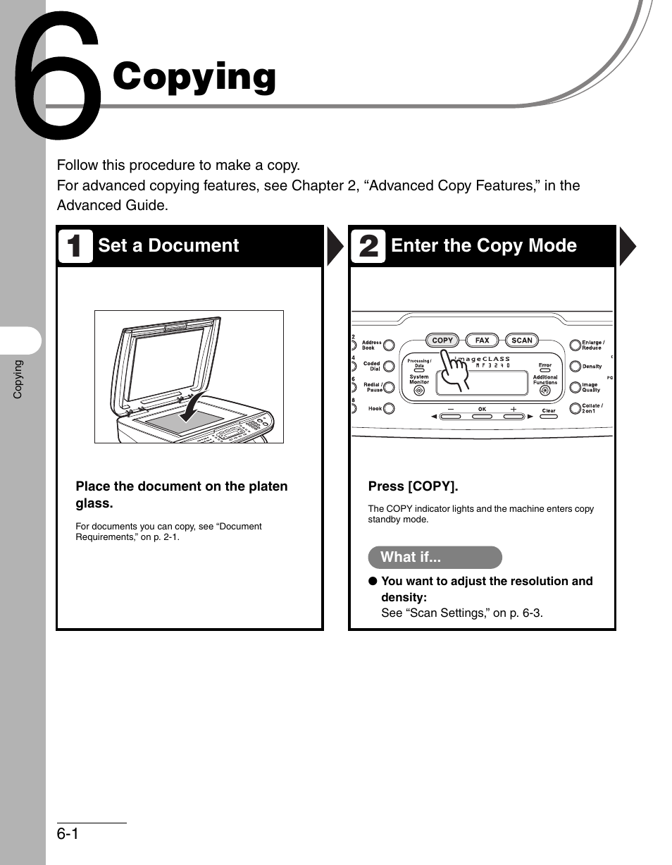 Copying, 6 copying -1 | Canon IMAGECLASS MF3200 User Manual | Page 93 / 161