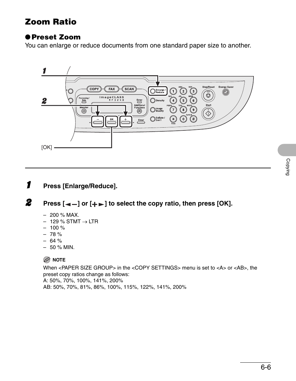 Zoom ratio, Zoom ratio -6 | Canon IMAGECLASS MF3200 User Manual | Page 98 / 161