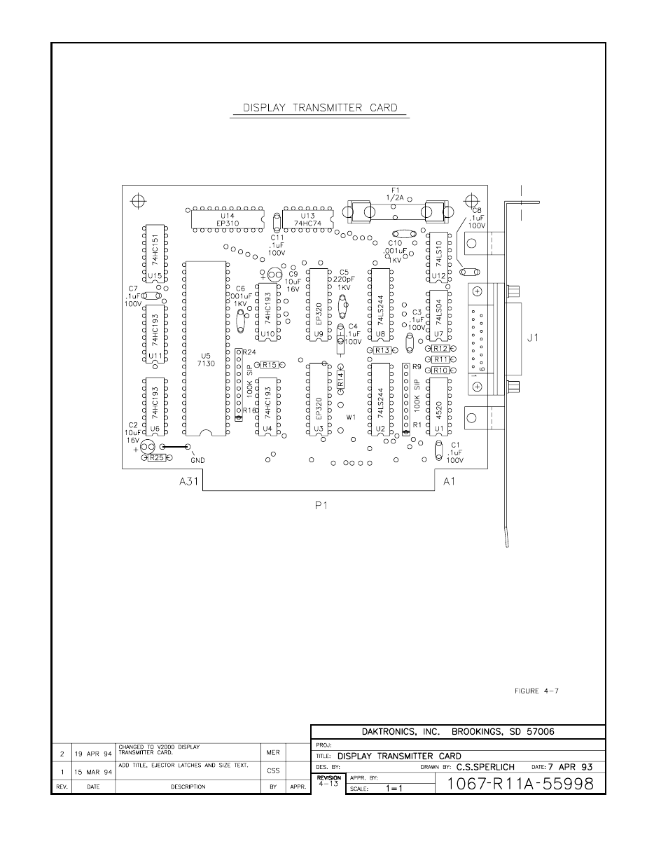 Drawing a-55998 | Daktronics C44 User Manual | Page 63 / 81