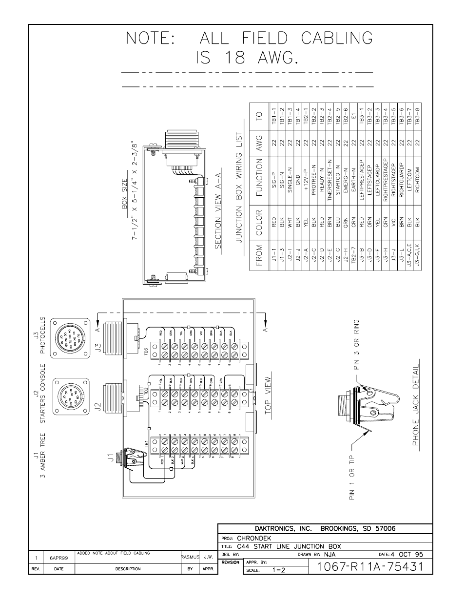 Drawing a-75431 | Daktronics C44 User Manual | Page 72 / 81