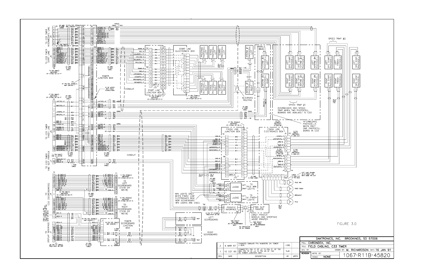 Drawing b-45820 | Daktronics C44 User Manual | Page 78 / 81
