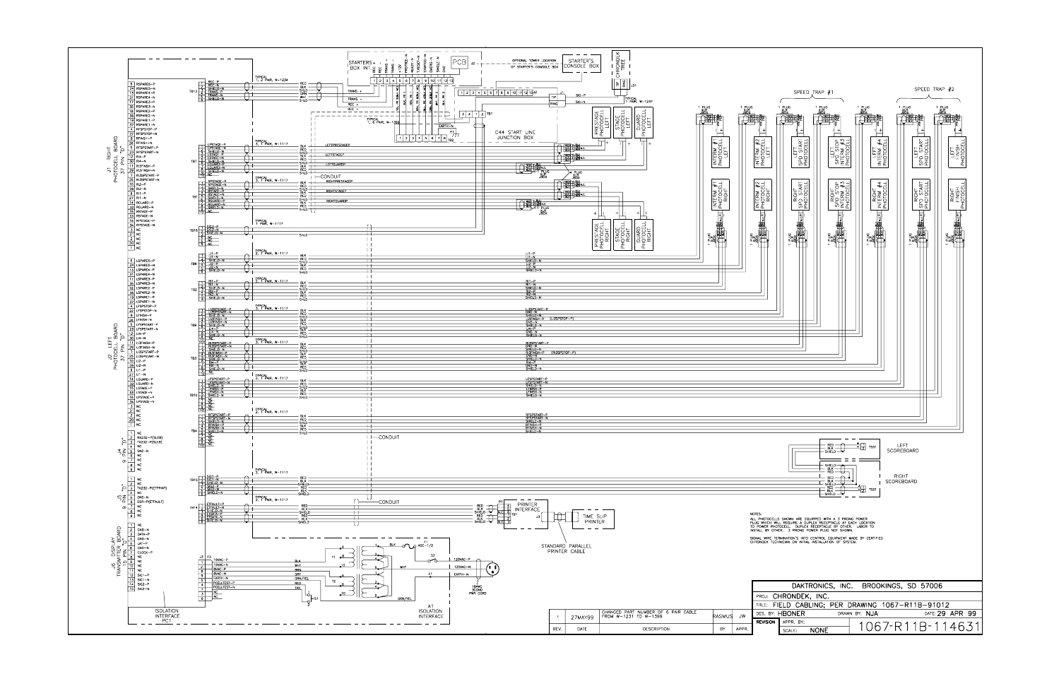 Drawing b-114631 | Daktronics C44 User Manual | Page 81 / 81