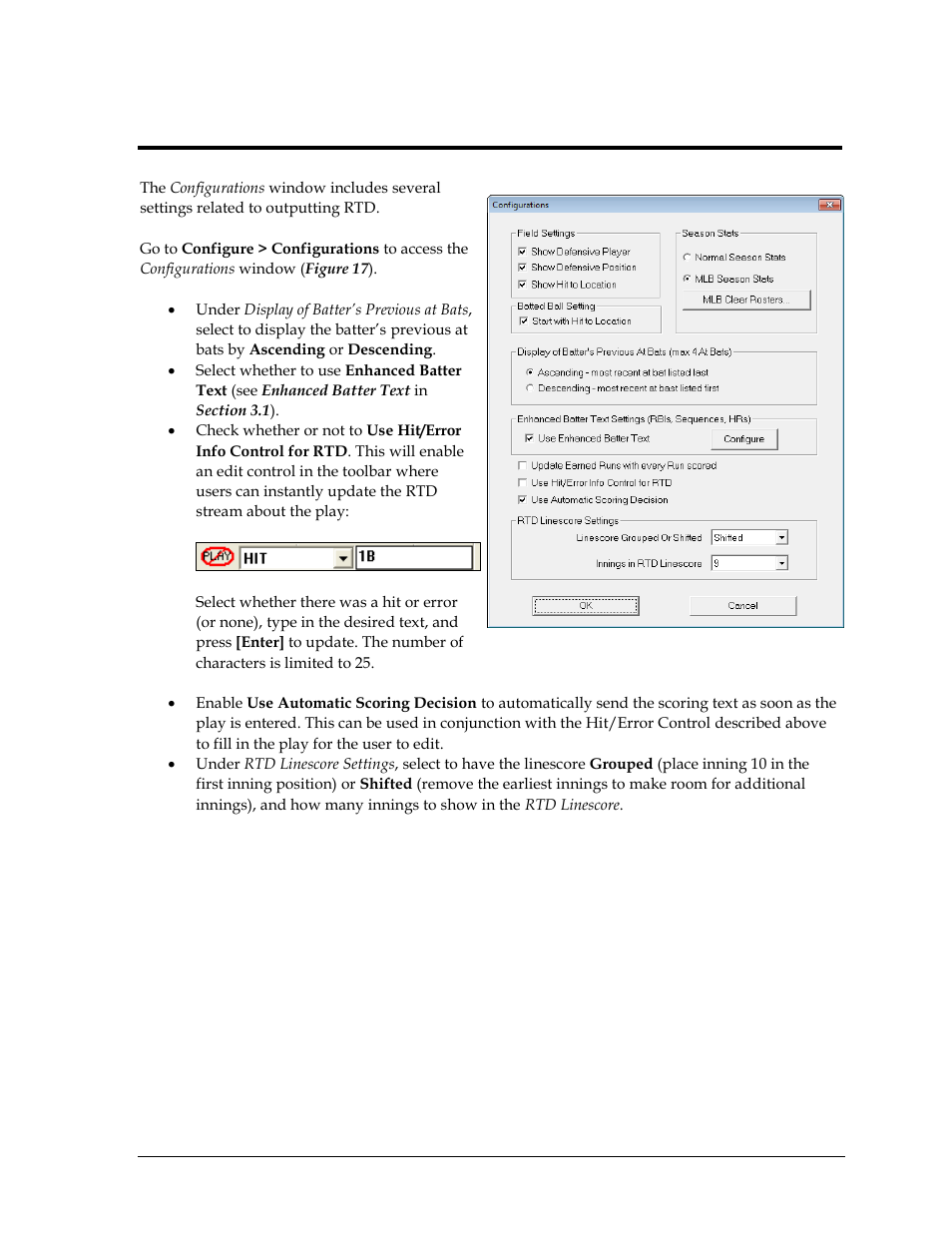 Section 4: rtd configurations, Section 4, Rtd configurations | Daktronics DakStats Baseball Software User Manual | Page 15 / 31