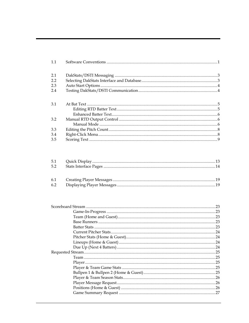 Daktronics DakStats Baseball Software User Manual | Page 3 / 31