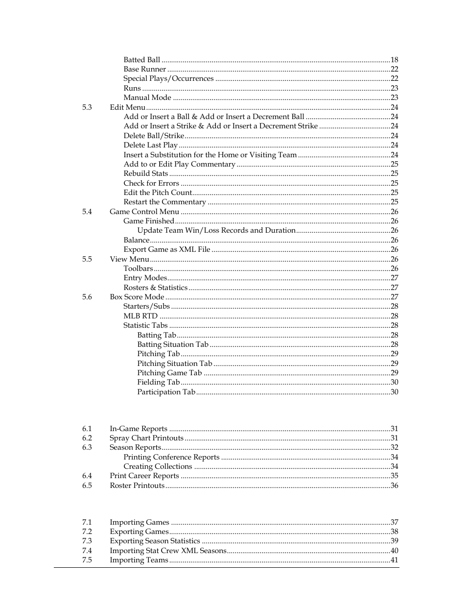 Daktronics DakStats Baseball Software User Manual | Page 4 / 73
