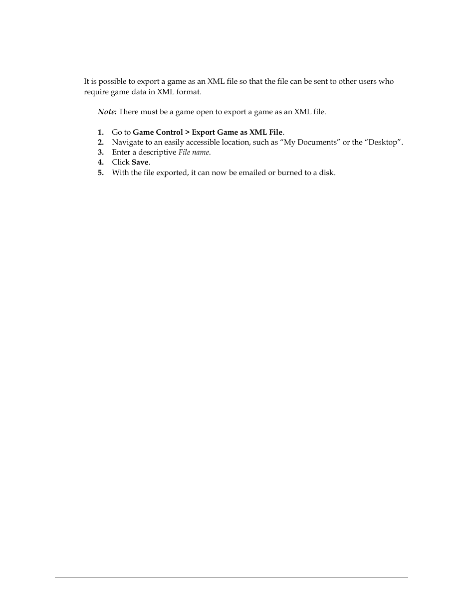 7 exporting games as xml files, Exporting games as xml files | Daktronics DakStats Baseball Software User Manual | Page 48 / 73