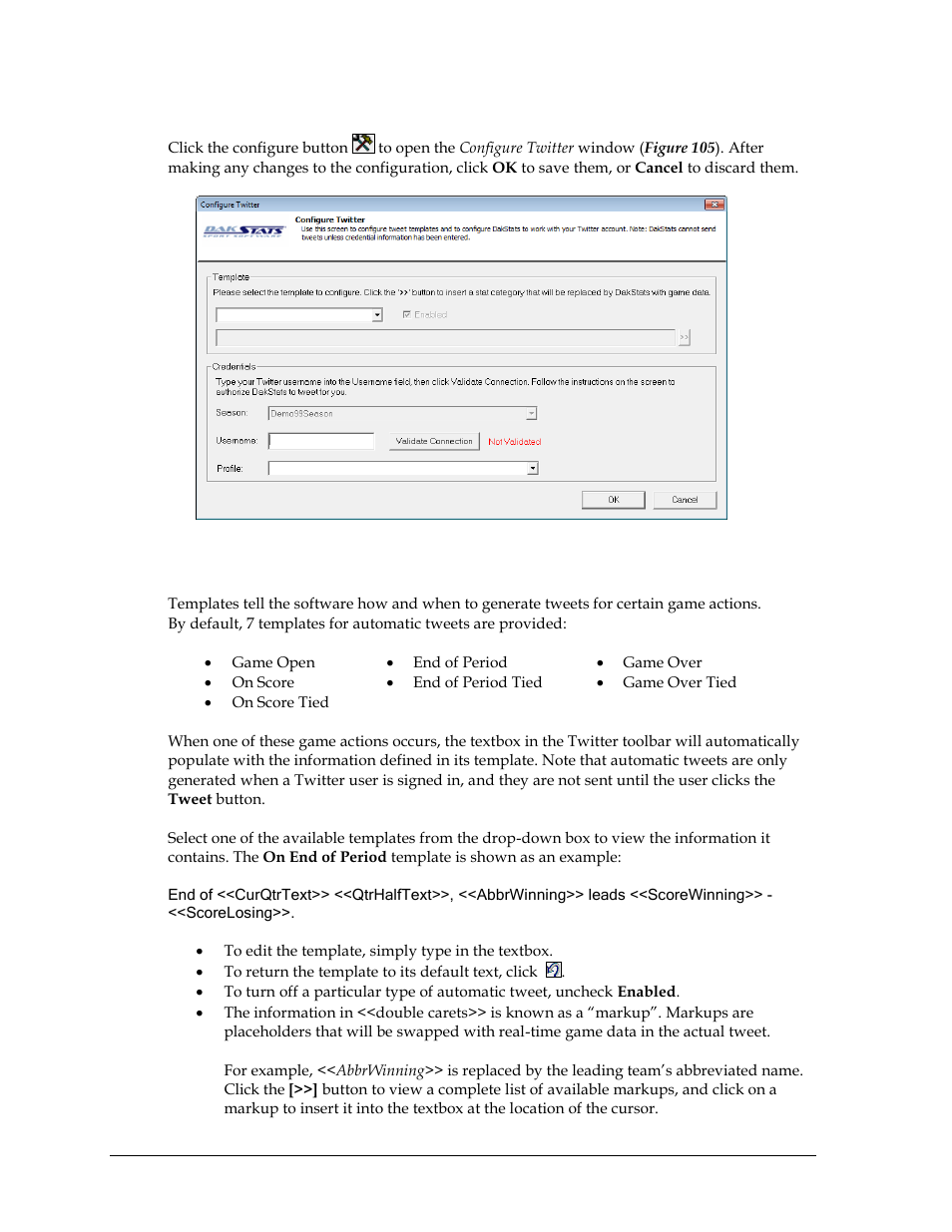 Configuration, Template | Daktronics DakStats Basketball User Manual | Page 72 / 89