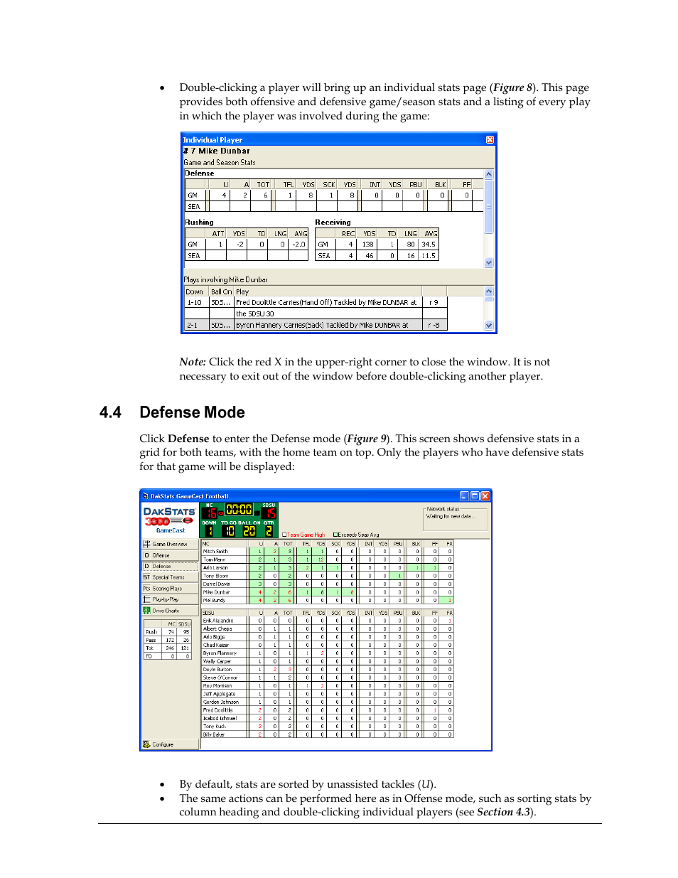 Defense mode | Daktronics DakStats Football GameCast User Manual | Page 15 / 21