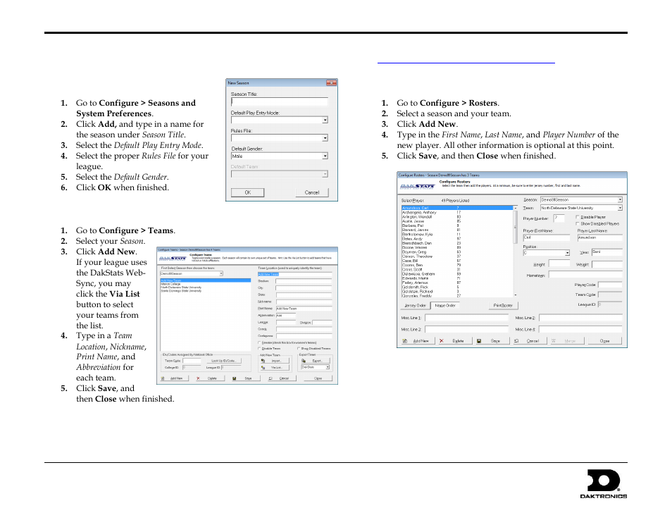 Daktronics DakStats Football Quick Start Guide User Manual | 7 pages