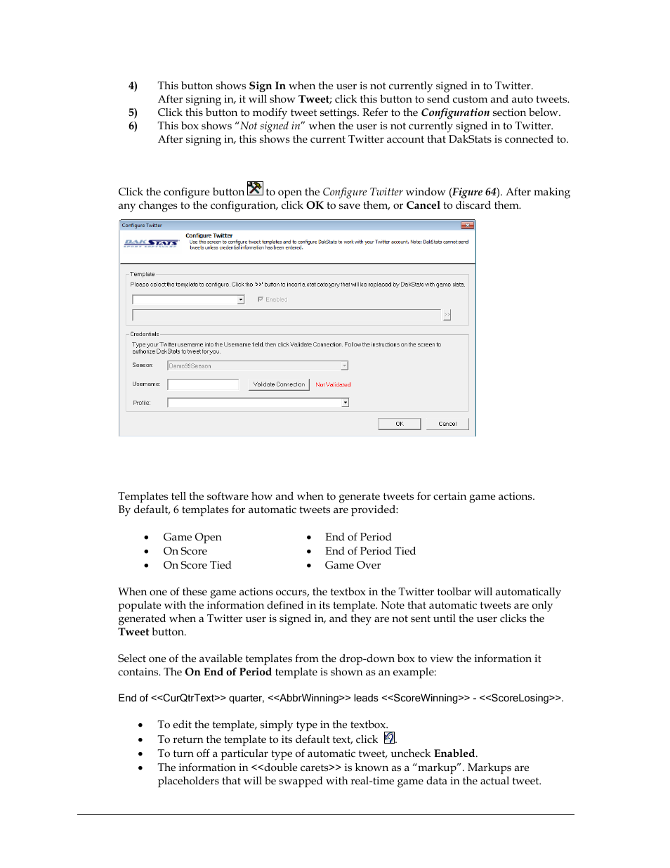 Configuration, Template | Daktronics DakStats Football User Manual | Page 56 / 77