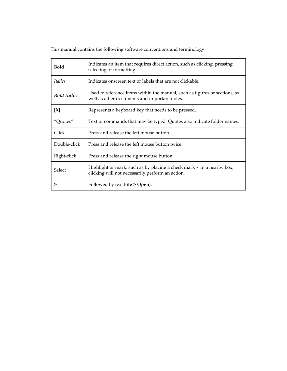 3 software conventions, Software conventions | Daktronics DakStats Football User Manual | Page 8 / 77