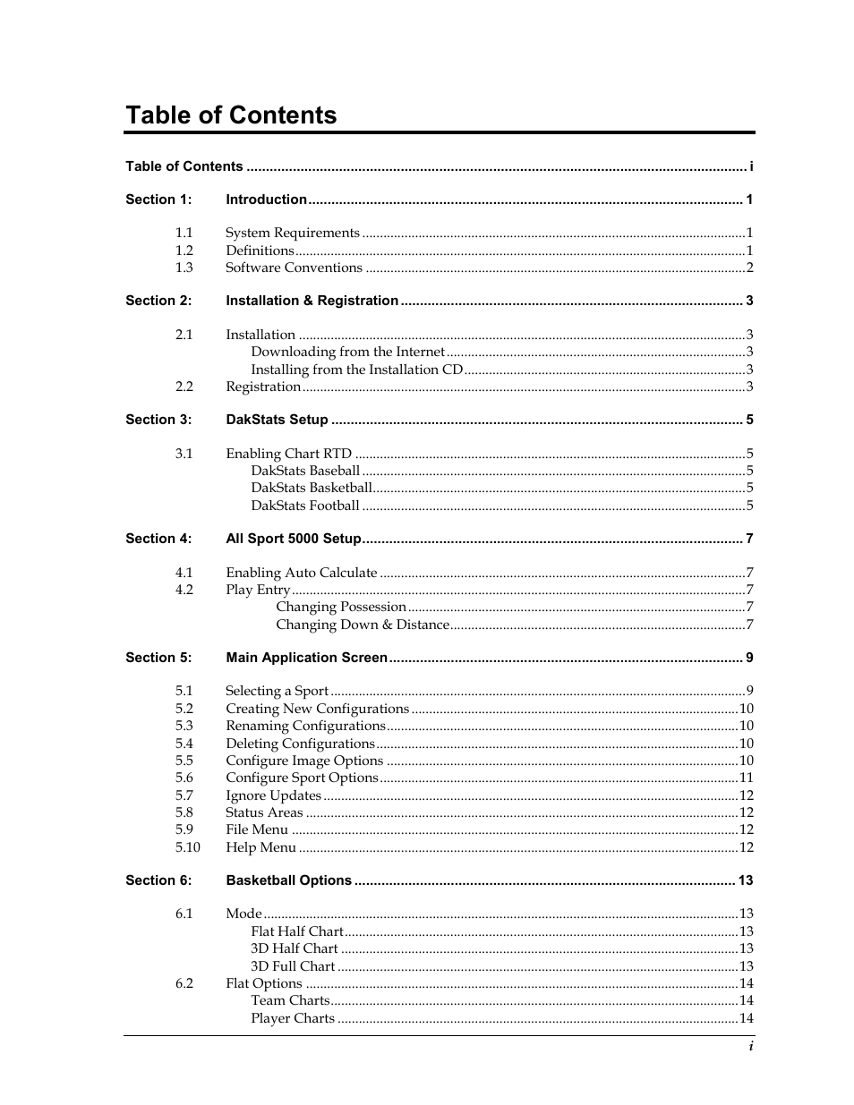 Daktronics DakStats GameDay Graphics Generator User Manual | Page 3 / 35