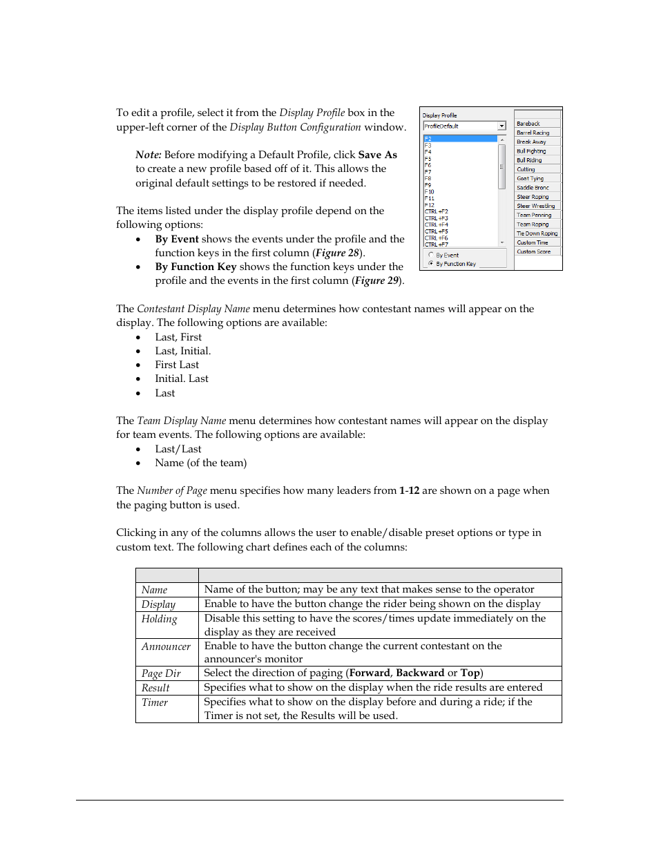 3 editing profiles, Editing profiles | Daktronics DakStats 3000 Rodeo User Manual | Page 26 / 37