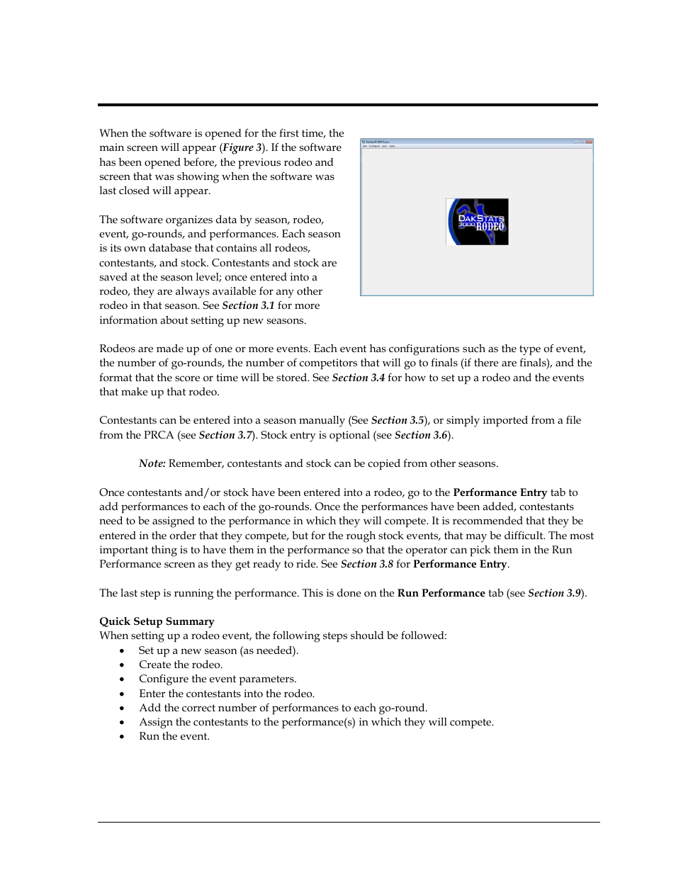 Section 3: rodeo operation, Section 3, Rodeo operation | Daktronics DakStats 3000 Rodeo User Manual | Page 9 / 37
