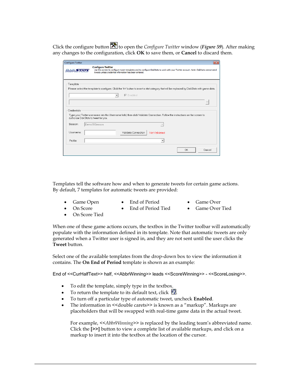 Configuration, Template | Daktronics DakStats Soccer User Manual | Page 50 / 65