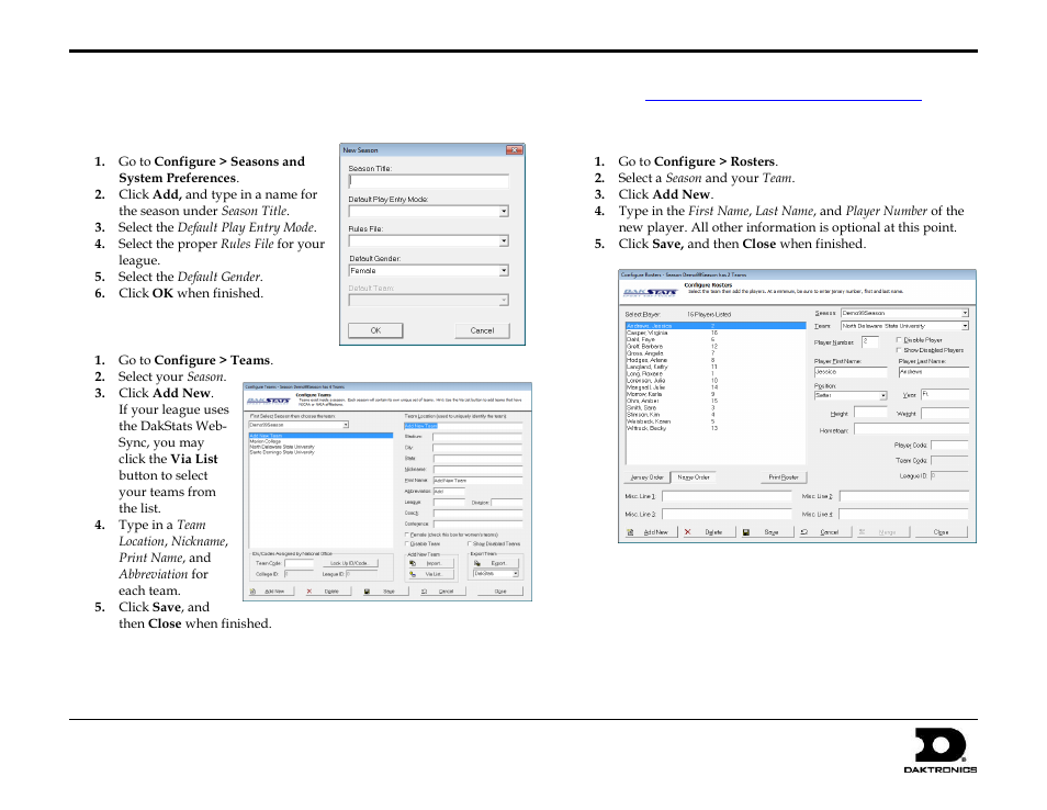 Daktronics DakStats Volleyball User Manual | 7 pages