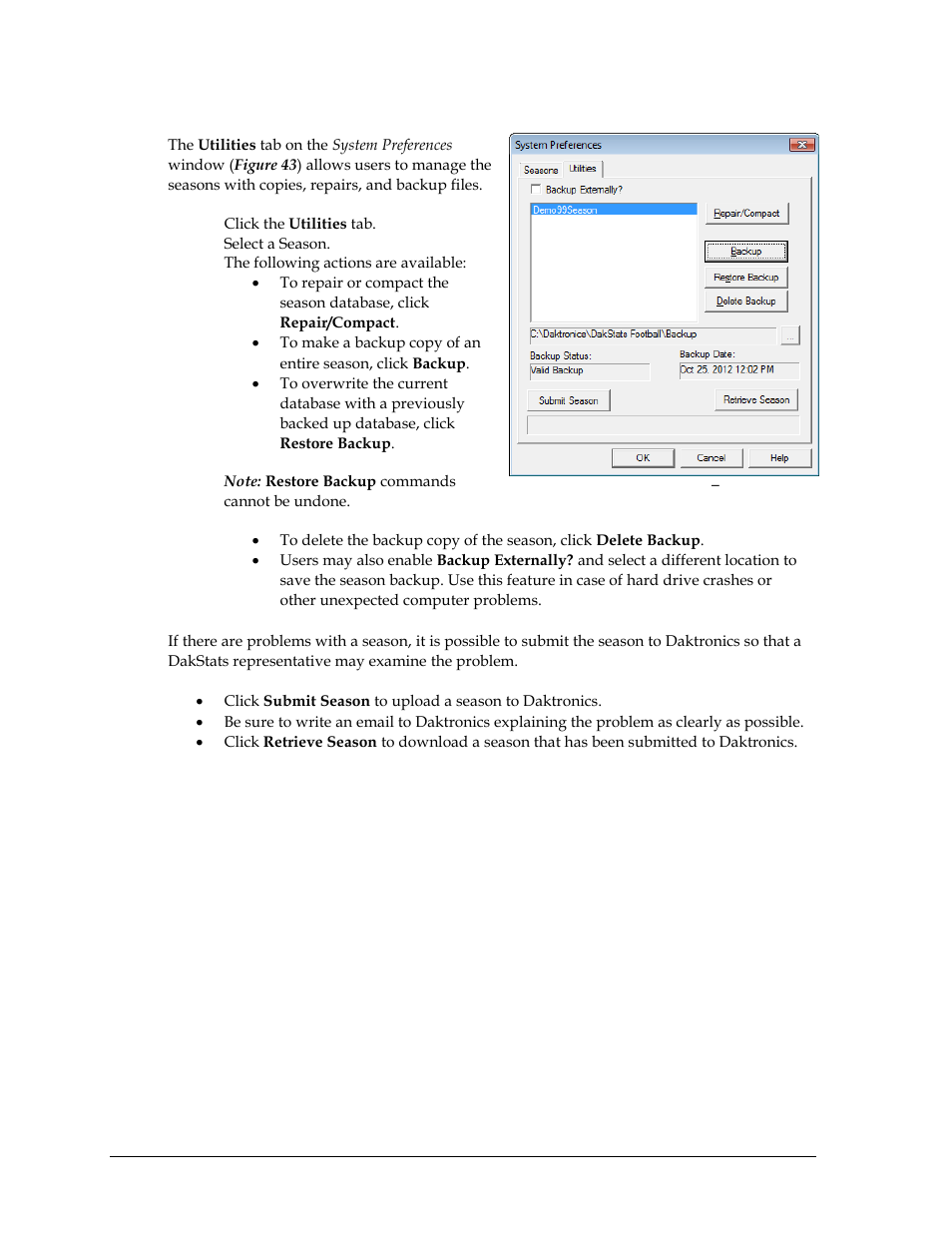 Utilities | Daktronics DakStats Volleyball User Manual | Page 40 / 67