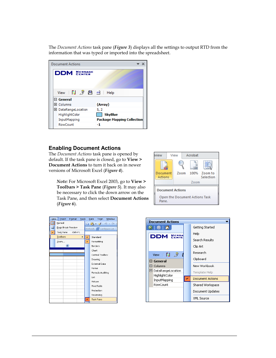 2 document actions task pane, Enabling document actions, Document actions task pane | Daktronics Data Manager (DDM) User Manual | Page 12 / 34