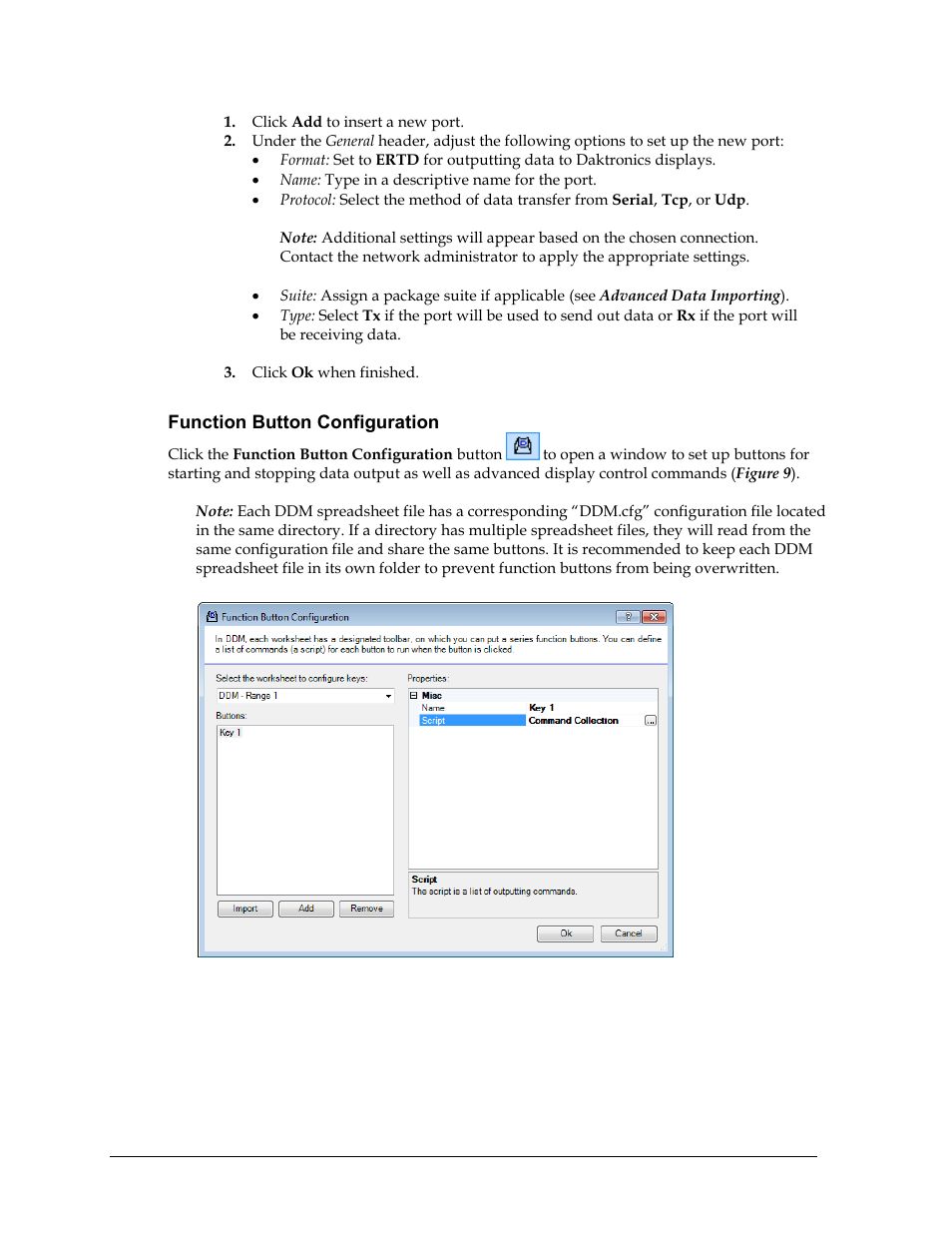 Function button configuration | Daktronics Data Manager (DDM) User Manual | Page 14 / 34
